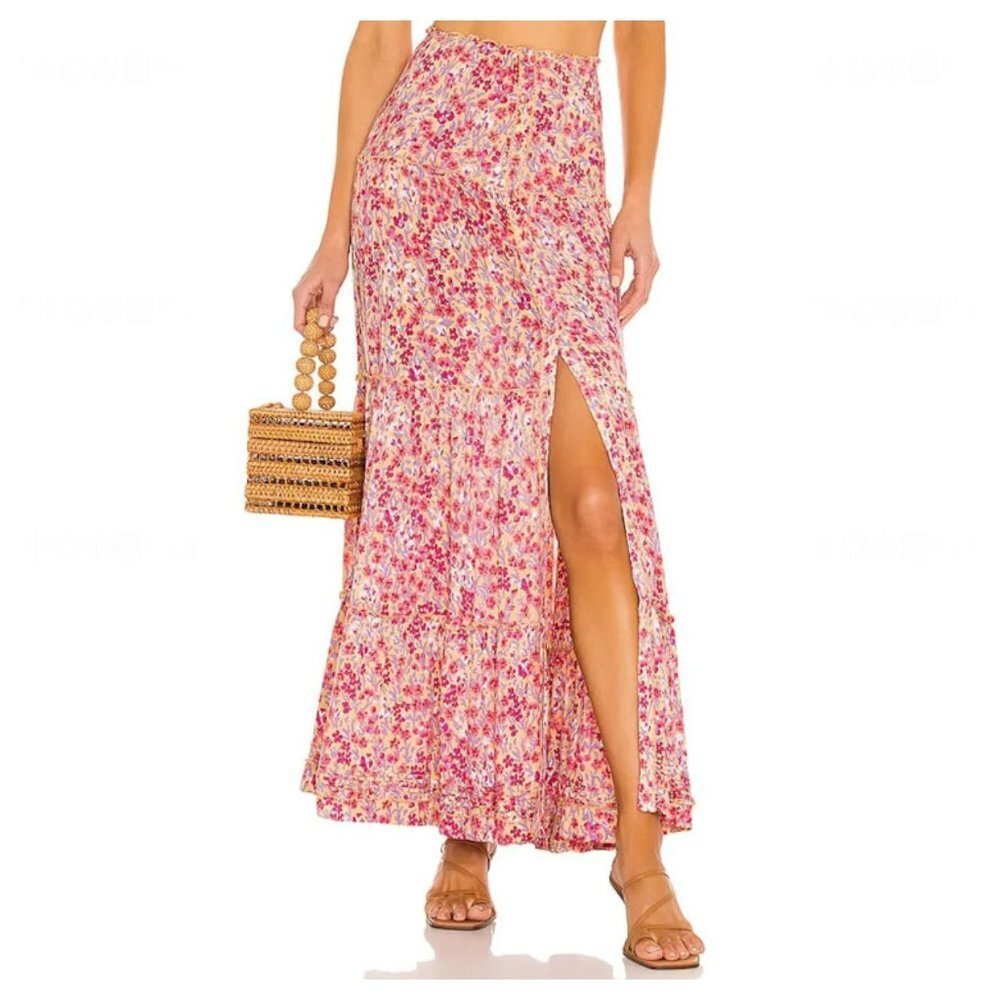 Poupette St. Barth India Maxi Skirt in Purple Daffodil